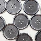 Botões Luxo Metalizado Grande 4 Furos Brilhante Plástico ABS Prata 30mm 44240 Botão criativo para vestidos e uniformes