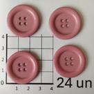 Botões Rosa Chá 27mm 4 Furos Plástico Brilhante 12 Un 24 Un 48 Un vestidos e uniformes casacos blazer Botão 44285V