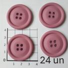 Botões Rosa Chá 33mm 4 Furos Plástico Fosco 12 Un 24 Un 48 Un confecção artesanatos e camisas casaco Botão 44289V