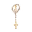 Boton Folheado de Nossa Senhora Aparecida com Strass em Forma de Terço