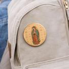 Boton Medalha de Nossa Senhora de Guadalupe Alumínio Broche Alfinete Boton Medalha de Nossa Senhora de Guadalupe Alumínio Broche Alfinete