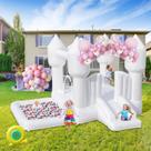 Bounce House inflável FINCOME White com escorregador para crianças Bounce House inflável FINCOME White com escorregador para crianças