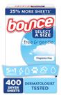 Bounce Lenço Amaciante p/Secadora Roupa S/Perfume 400 lenços Bounce Lenço Amaciante p/Secadora Roupa S/Perfume 400 lenços
