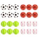 Bouncy Balls Pllieay 24 peças, 4 estilos, borracha esportiva, 27 mm, crianças