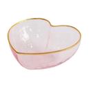 Bow coração rosa filete dourado M rosa