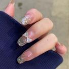 Bowknot White Diamond Vestindo Nail Art Patch Nail Art Patch Falso Bowknot White Diamond Vestindo Nail Art Patch Nail Art Patch Falso