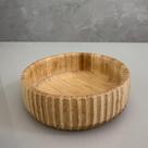 Bowl Canelado De Bambu Medio Natural 19cm Saladeira Oikos
