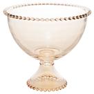 Bowl com Pé de Cristal Pearl Bolinha Ambar 21 x 19cm - Unid. Bowl com Pé de Cristal Pearl Bolinha Ambar 21 x 19cm - Unid.