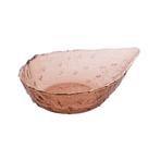 Bowl de Cristal de Chumbo com Borda Dourada Taj Gota Ambar 21,5x15,5x6cm