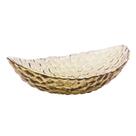 Bowl de Cristal de Chumbo Martelado com Borda Dourada Taj Ambar 19,5x11x5cm