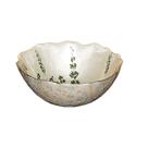 Bowl de Vidro Lavender Creme com Verde Azeitona 13,5cm