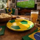 Bowl De Vidro Para Petiscos Tigela Petisqueira Bola De Futebol Brasil Copa Do Mundo