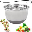 Bowl Inox Silicone Grande Saladeira Bacia Profissional Multiuso Carnes Saladas Massas Bolos Tortas Batedeira 25cm