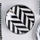 BOWL MISSONI EM VIDRO PRETO E BRANCO 14cm
