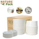 Bowl pote de papel branco com tampa Bio Descartável 1.100ml Saladas, Pokes, Açaí 270 Un
