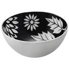 Bowl Redondo Floral Preto e Branco Médio NovaMesa