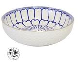 Bowl tigela em porcelana branco com desenhos em azul - We make Design
