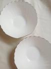 Bowl Tigela Em Vidro Opalino Ondulado Borda Dourada 470ml Premium