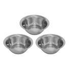 Bowl Tigela Mixing Saladeira Vasilhame Cozinha 3 Peças 24cm Aço Inox