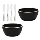 Bowls Tigelas Potes Melamina Preto Para Sua Refeição Lanche