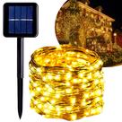Box 2 Unidades Fita De Led Fio De Luz Cascata Decoração De Natal 10 Metros Com Carregador Solar Premium