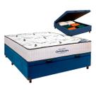 Box Bau Blindado Azul + Colchão Casal High Foam Ortobom