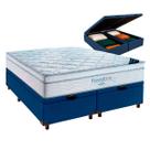 Box Bau Blindado Azul + Colchão Queen Freedom Ortobom