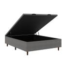 Box Baú Blindado Casal 138x188x42cm Base Reforçada Elite Cinza
