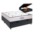 Box Bau Blindado Cinza + Colchão Casal High Foam Ortobom