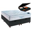 Box Bau Blindado Cinza + Colchão Queen Freedom Ortobom