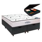 Box Bau Blindado Cinza + Colchão Queen High Foam Ortobom