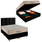 Box Bau Blindado + Colchão Queen Airflex Airflex Colchões + Cabeceira Preto Box Bau Blindado + Colchão Queen Airflex Airflex Colchões + Cabeceira Preto