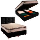 Box Bau Blindado + Colchão Queen Belmont Hellen + Cabeceira Preto