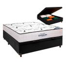 Box Bau Blindado Preto + Colchão Casal High Foam Ortobom