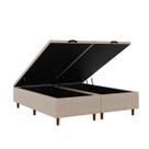 Box Baú Blindado Queen Size Bipartido 158x198x42cm Base Reforçada Elite Bege