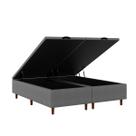 Box Baú Blindado Queen Size Bipartido 158x198x42cm Base Reforçada Elite Cinza