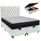 Box Bau Branco+Colchão Casal Airtech 150 Ortobom+Cabeceira
