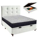 Box Bau Branco+Colchão Casal Airtech 150 Ortobom+Cabeceira Box Bau Branco+Colchão Casal Airtech 150 Ortobom+Cabeceira
