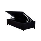 Box Baú Solteiro material sintético Preto para Colchões de até 88cm