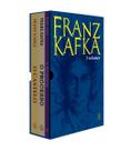 Box franz kafka com 3 livros, bloco de anotações e marcador de páginas