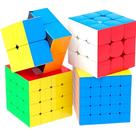 Box Kit Cubo Mágico 4 Unidades 2x2x2 3x3x3 4x4x4 5x5x5 Profissional MoYu