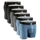 Boxers bóxer para hombres reales en nylon con bolsa D anti roce negro/gris 6 unidades Boxers bóxer para hombres reales en nylon con bolsa D anti roce negro/gris 6 unidades