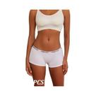 Boxers De Algodão Sem Costura plus Size Para Mulheres, Soft Ice Silk, Cores Sólidas, 4 Peças M/L/XL