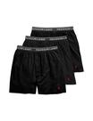 Boxers POLO RALPH LAUREN Classic Fit com Wicking, pacote com 3 unidades pretas e vermelhas