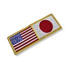 BP0055-0058-011 Bandeira USA Japão Patch Bordado 11x3,8cm. Tipo de material:B) Fecho de Contato