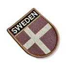 BP0087E-004 Bandeira Suécia Patch Bordado 6,8x8,0cm
