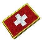 BP0141V 01 Bandeira Suíça Patch Bordada Fecho Contato Gancho BP0141V 01 Bandeira Suíça Patch Bordada Fecho Contato Gancho