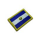 BP0203V11 Bandeira El Salvador Patch Bordado Fecho Contato