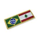 BP0403-0446-011 Bandeira Líbano Brasil Bordado 11x3,8cm Tipo de material:B) Fecho de Contato
