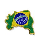 BP0403M-001 Bandeira Mapa Brasil Patch Bordado 7x6cm